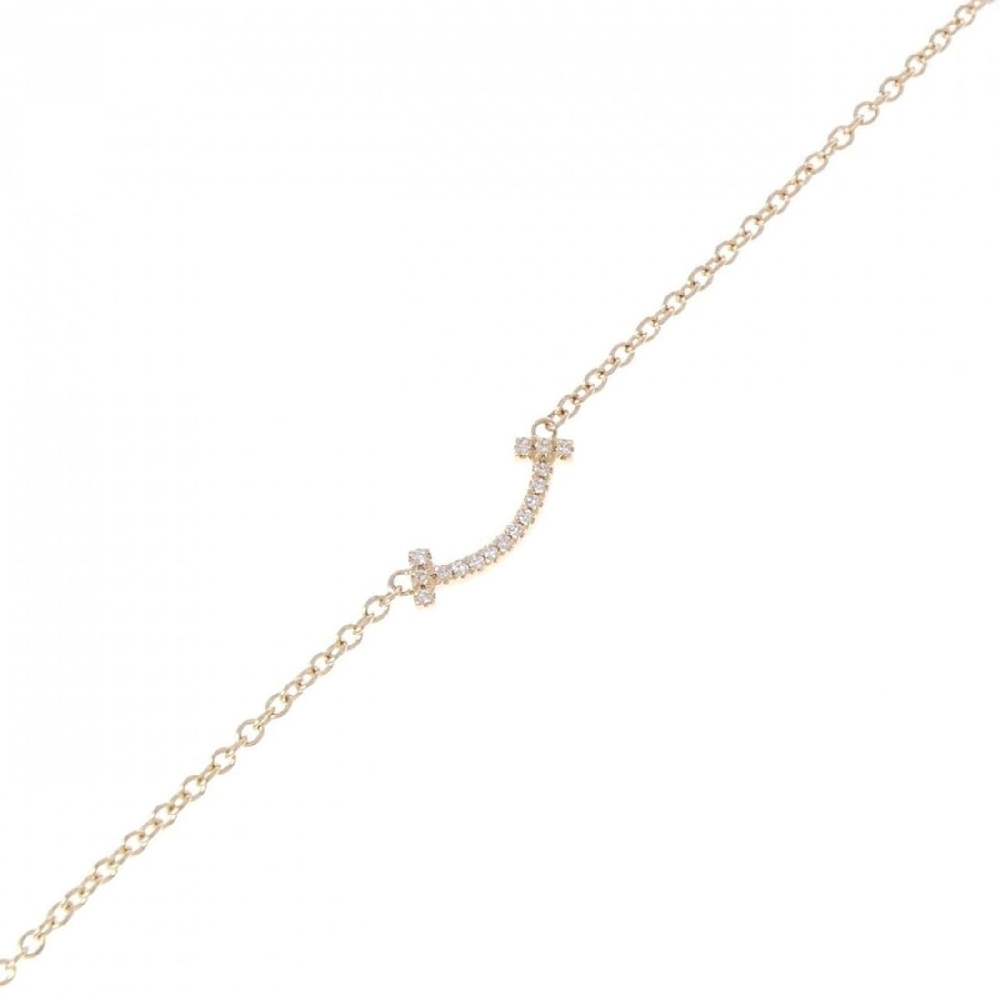Tiffany T Smile Mini Bracelet: --- Catalog ---Category: SizeLength: 16.5cm / 6.49''Category: DesignType: Charm braceletColor: Pink goldStone: DiamondGender: WomenMaterial: Pink gold (18K)Category: GeneralBrand: Tiffany--- Item List