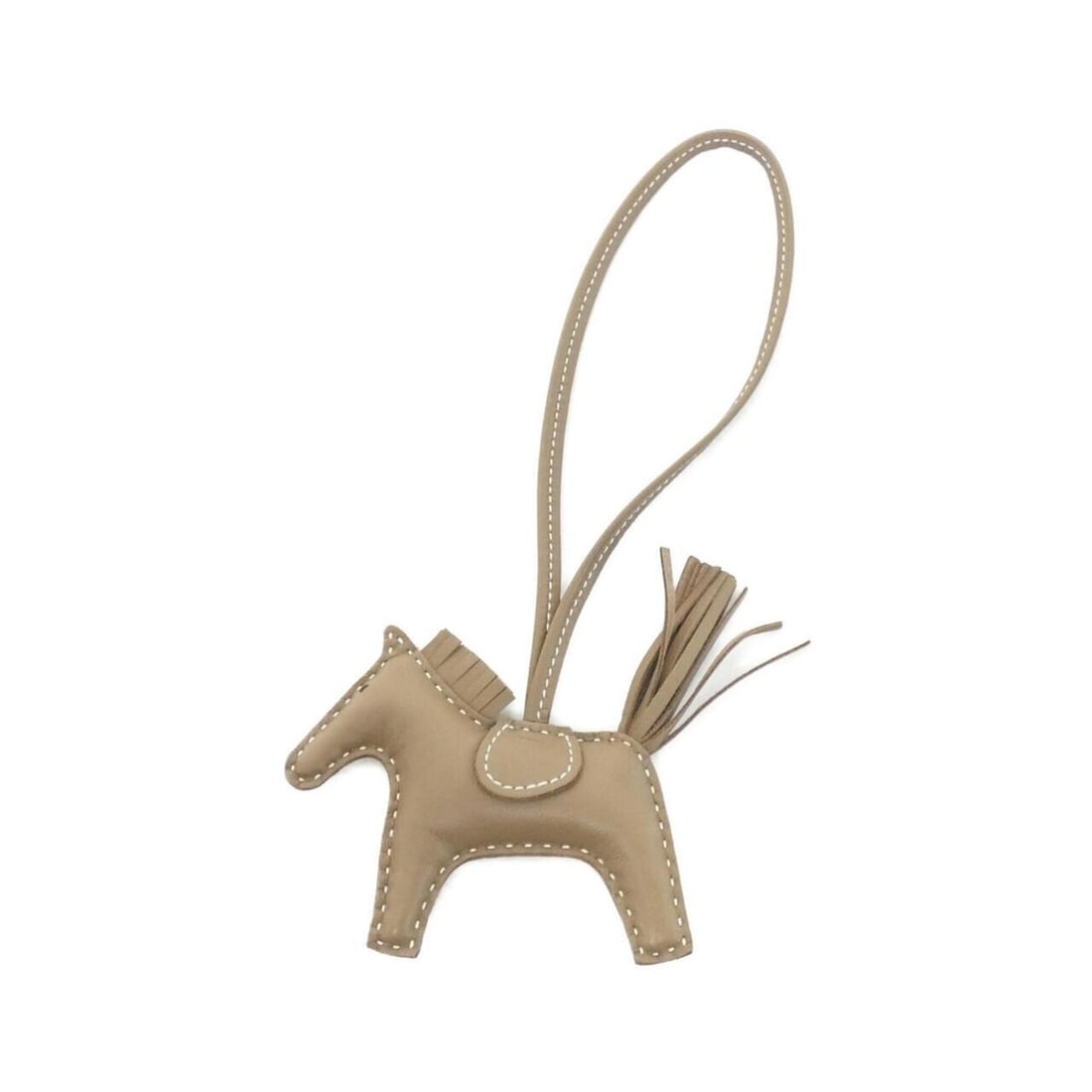 Hermes Rodeo Accessory Bag Charm PM 064929CA: --- Catalog ---Category: SizeSize (HxWxD): 75.00mm x 85.00mm / 2.95'' x 3.35''Category: DesignType: Handbag charmColor: Etoupe grayGender: Men,WomenMaterial: Agneau MiloCategory: GeneralMPN: