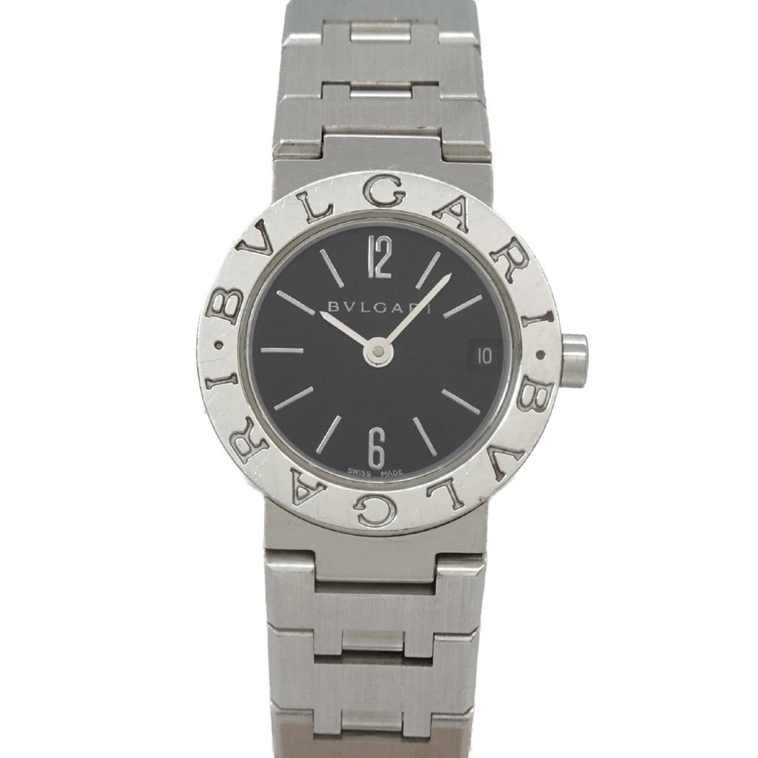 BVLGARI BB23SS Women's Watch Date Black Quartz: --- Catalog ---Category: SizeWrist Size: 14cm / 5.51''Case Diameter: 23mm / 0.91''Category: DesignType: WristwatchGender: WomenColor (Dial): BlackMaterial (Band): Stainless steelMaterial (Case):