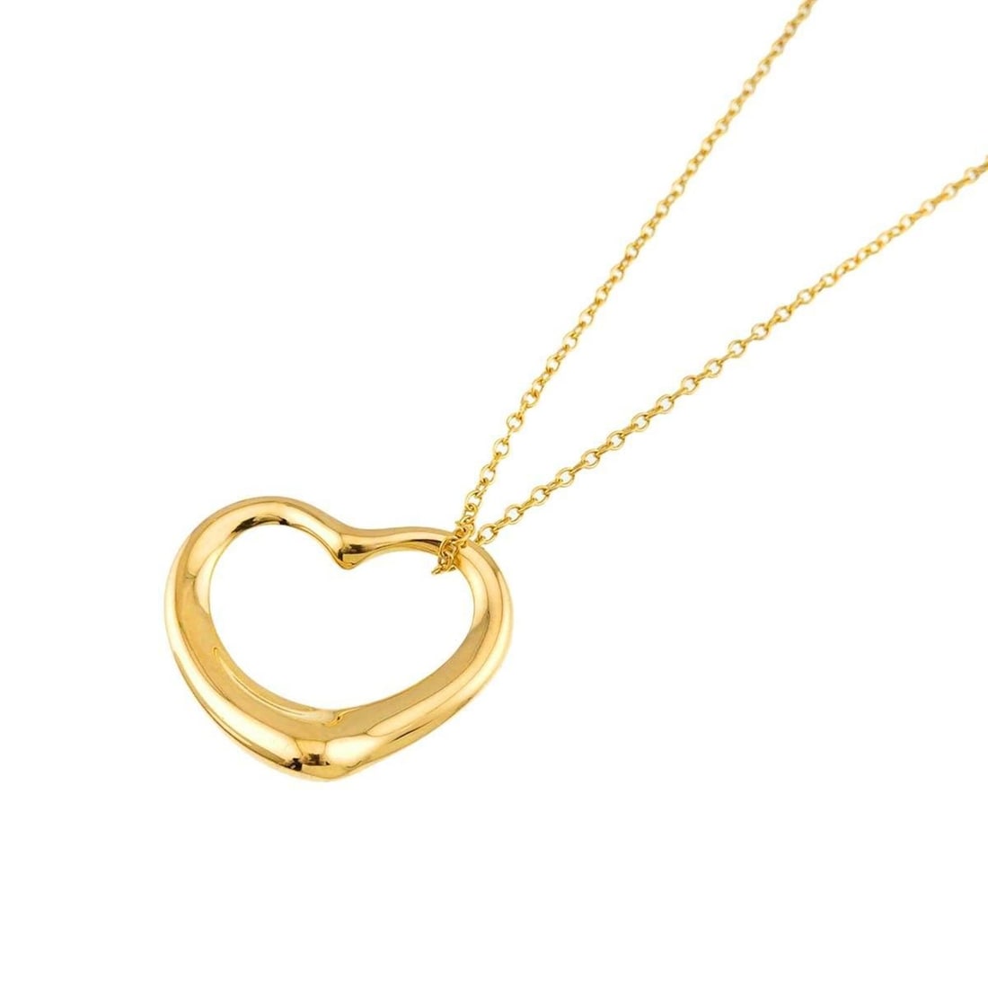 Tiffany & Co. Heart Necklace, 22mm wide, 40cm length, 18K Yellow Gold (750) Open Necklace: --- Catalog ---Category: SizePendant Size: 18mm x 22mm / 0.7'' x 0.86''Neck Circumference: 40 cm / 15.74''Category: DesignColor: Yellow goldGender: WomenMaterial: Yellow gold (18K)Necklace Type: Neckl