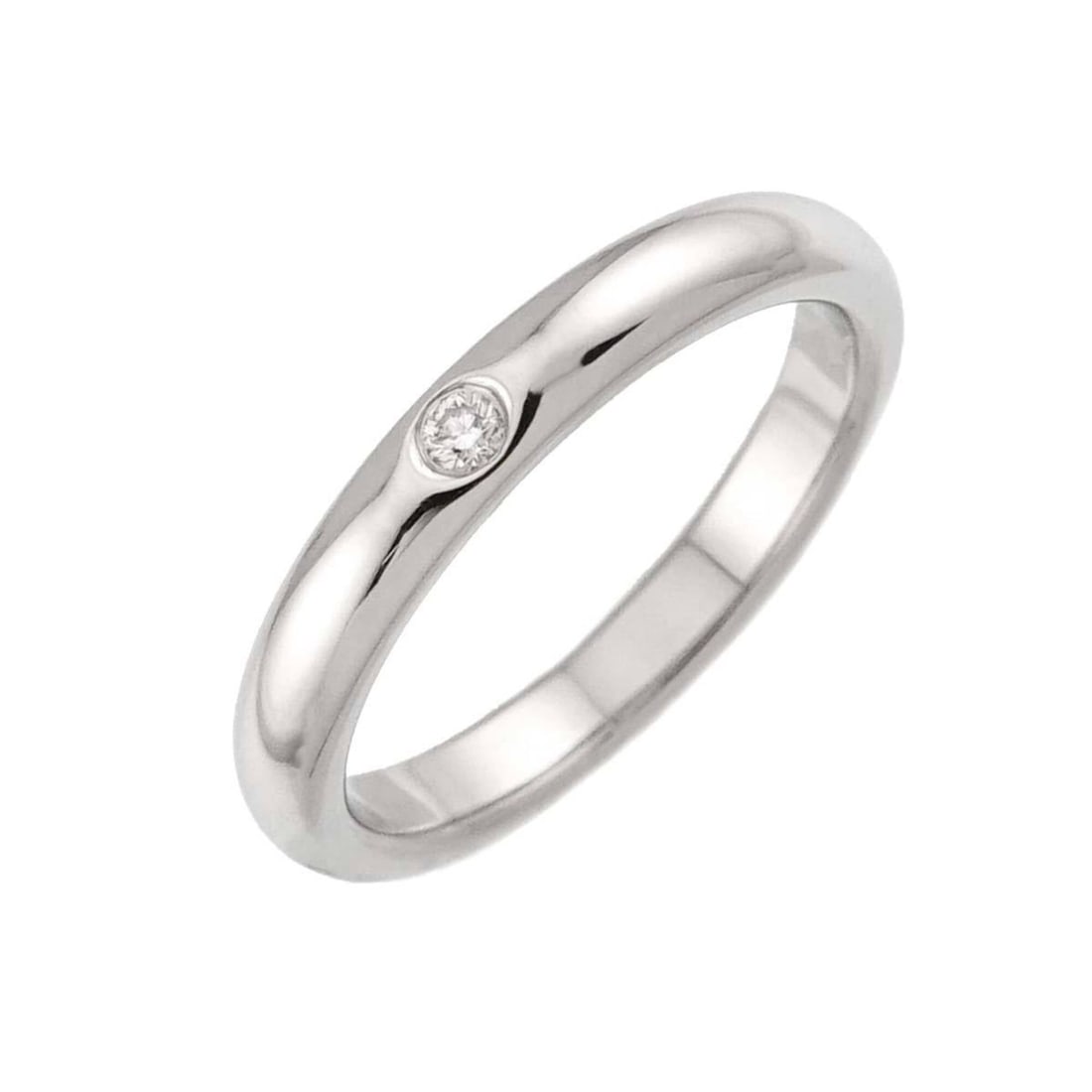 Tiffany & Co. Stacking Band Ring with 1 Diamond, Platinum. (1 of 7)