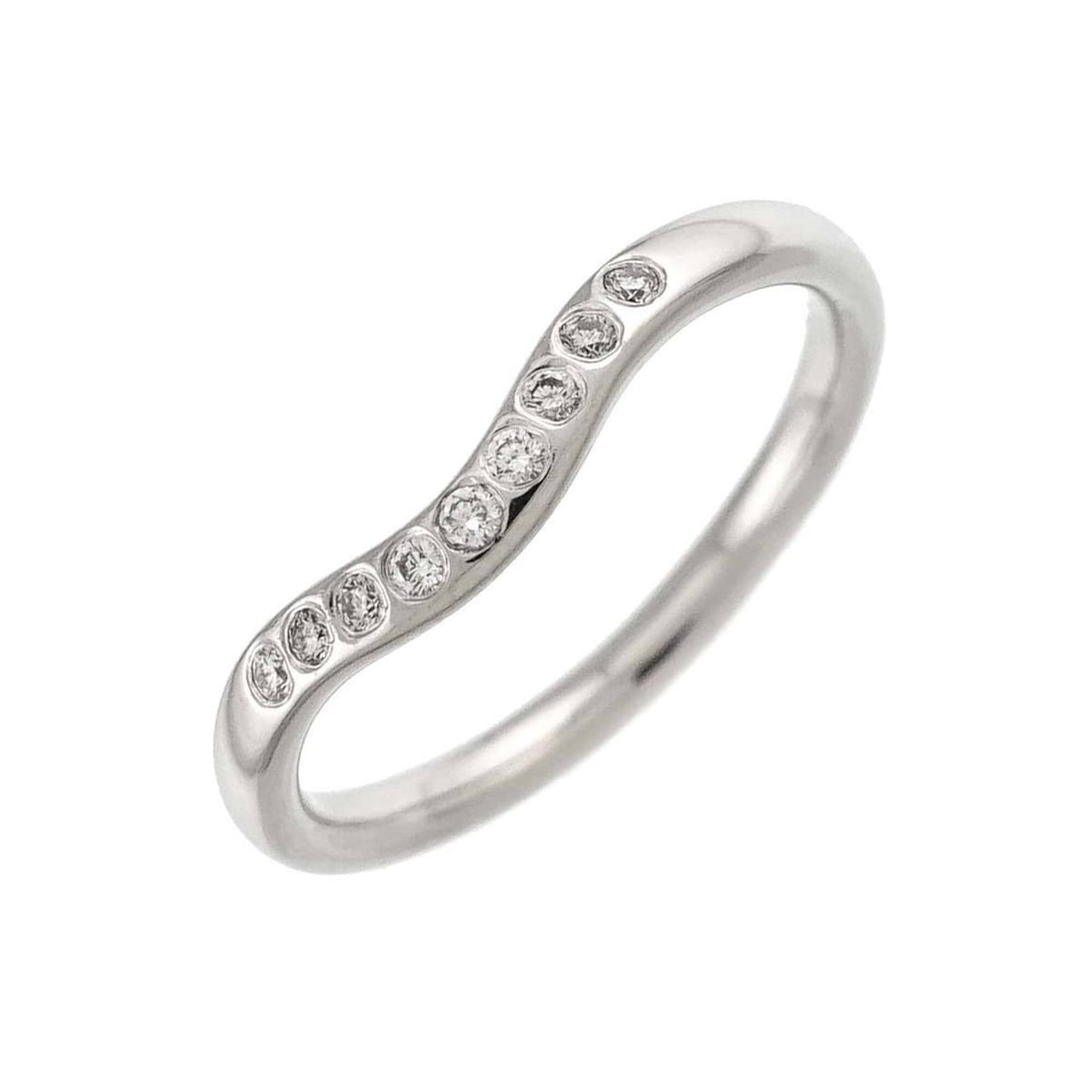 Tiffany & Co. Curved Band Diamond Ring (Pt Platinum): --- Catalog ---Category: SizeJP Size: 10US Size: 5.5Category: DesignType: Band ringColor: PlatinumGender: WomenMaterial: Platinum 950Category: GeneralBrand: Tiffany--- Item List ---Section: ConditionR