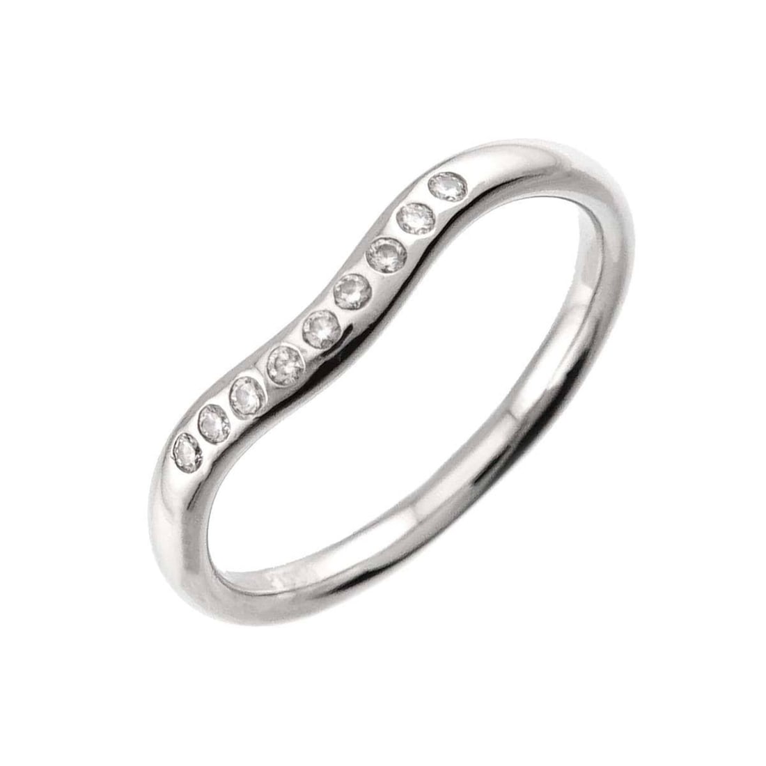 Tiffany & Co. Curved Band Diamond Ring (Pt Platinum): --- Catalog ---Category: SizeJP Size: 10.5US Size: 5.5Category: DesignType: Band ringColor: PlatinumGender: WomenMaterial: Platinum 950Category: GeneralBrand: Tiffany--- Item List ---Section: Conditio