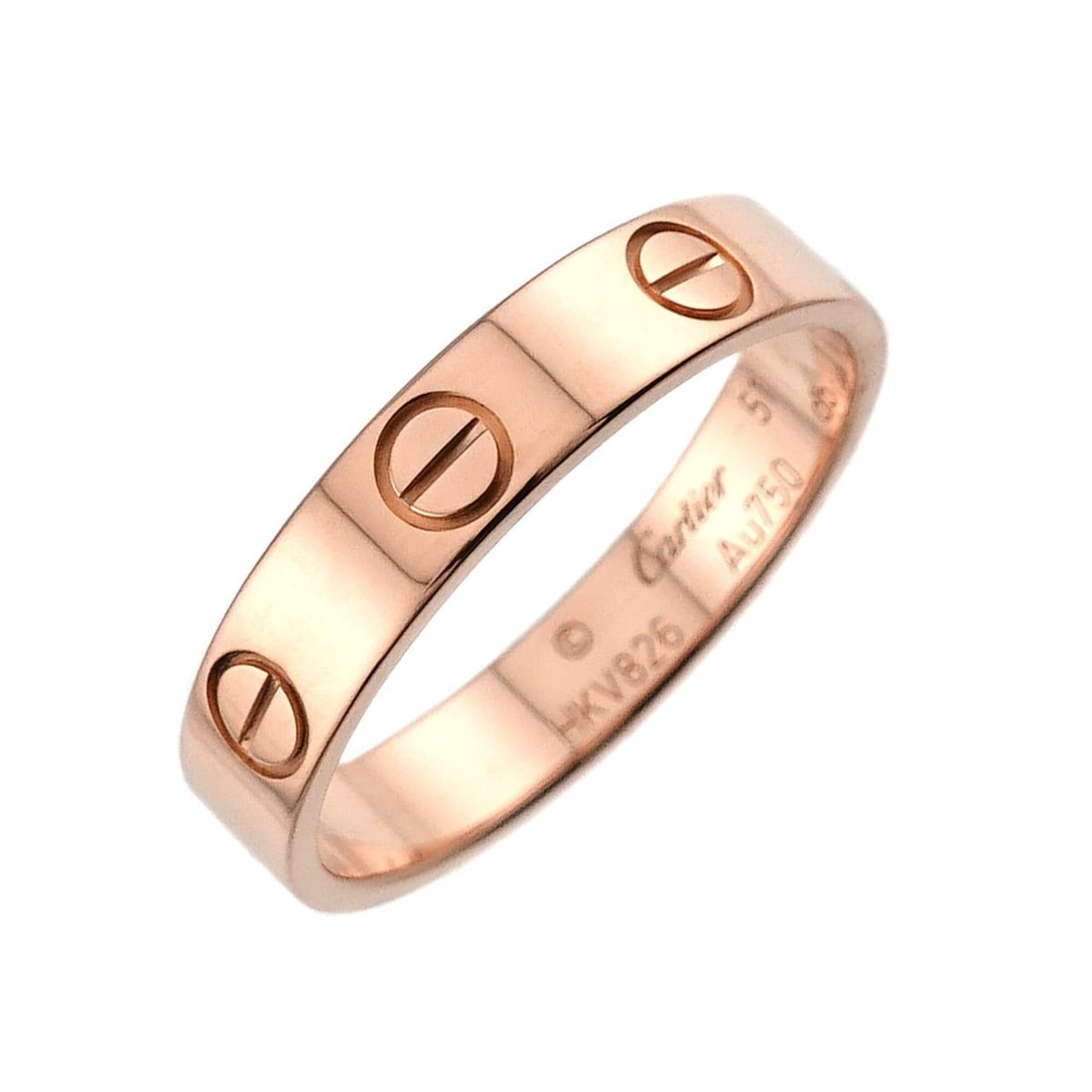 Cartier Mini Love Ring #51, 18K PG Pink Gold 750.: --- Catalog ---Category: SizeJP Size: 10.5US Size: 5.5Category: DesignType: Band ringColor: Pink goldGender: WomenMaterial: Pink gold (18K)Category: GeneralBrand: Cartier--- Item List ---Section: Cond