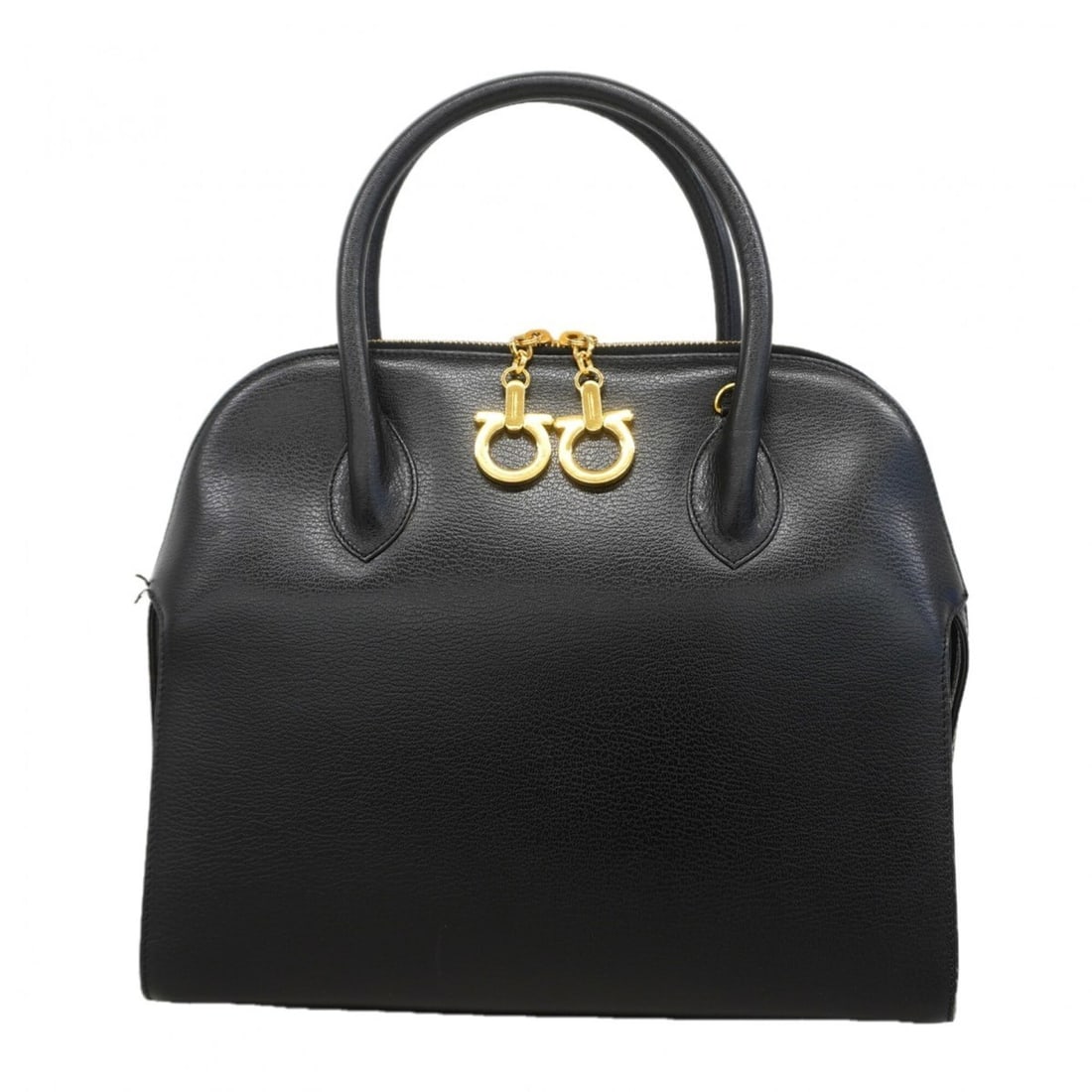 Salvatore Ferragamo Gancini Leather Handbag, Black, Women's (1 of 11)