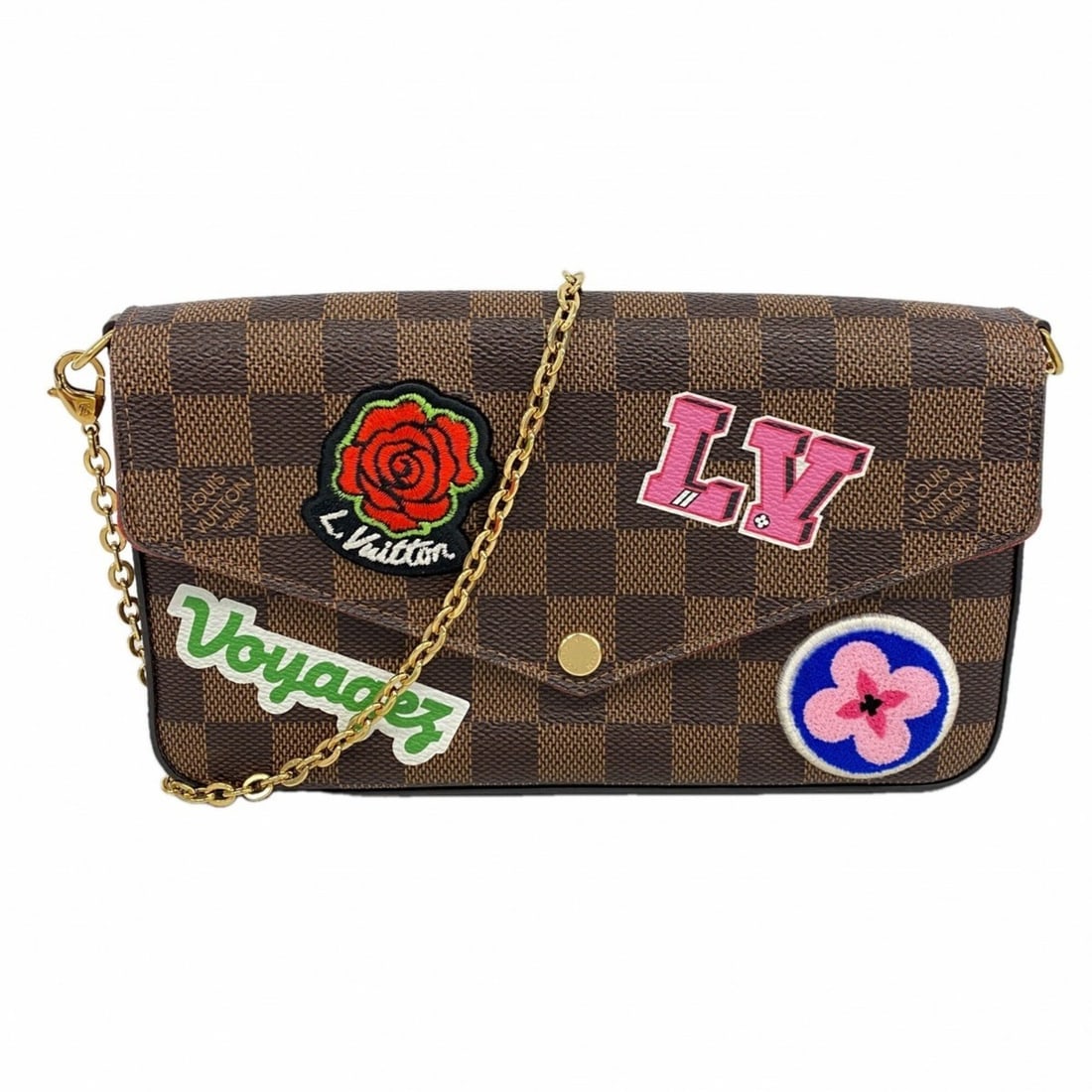 Louis Vuitton Damier Pochette Felicie GM N60129 Ebene Women's Wallet/Shoulder Wallet: --- Catalog ---Category: SizeSize (HxWxD): 13cm x 21cm x 3cm / 5.11'' x 8.26'' x 1.18''Category: DesignType: Chain/Shoulder walletColor: EbeneGender: WomenCategory: GeneralMPN: N60129Brand: Louis Vuit