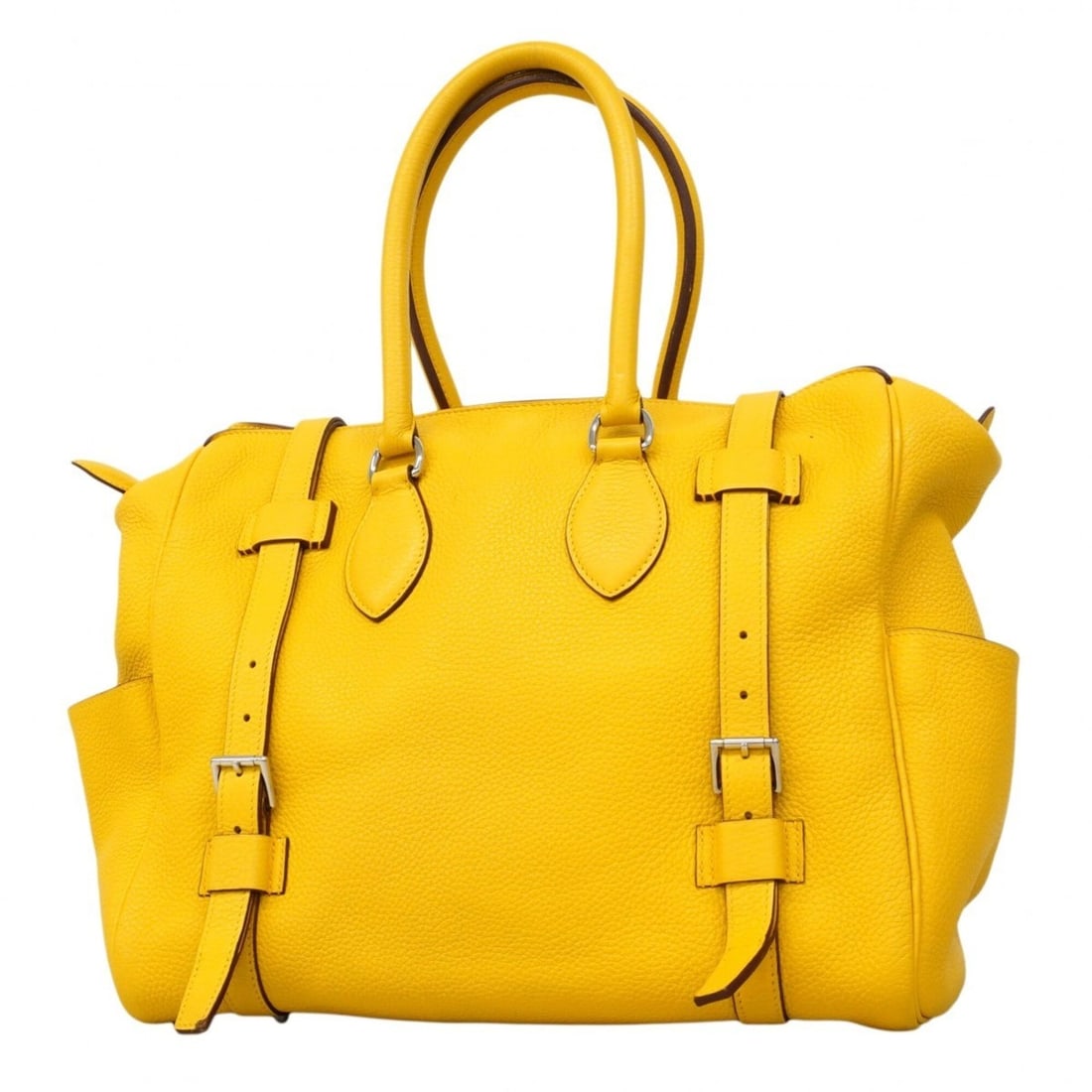 Hermes Pure Sangle 35 Handbag, Taurillon Clemence Leather, Soleil, ?M Stamp, Ladies', P2900089: --- Catalog ---Category: SizeSize (HxWxD): 30.5cm x 35cm x 17cm / 12'' x 13.77'' x 6.69''Category: DesignType: HandbagColor: SunGender: WomenMaterial: Taurillon clemence leather Hardware Color: Silver