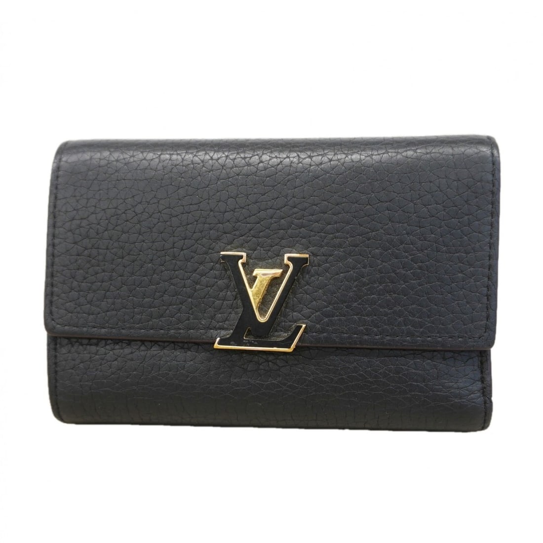 Louis Vuitton Tri-fold Wallet, Taurillon Leather, Portefeuille Capucines Compact, M62157, Noir Hot: --- Catalog ---Category: SizeSize (HxWxD): 9cm x 13.5cm x 2cm / 3.54'' x 5.31'' x 0.78''Category: DesignType: Wallet (tri-fold)Color: Hot pink, NoirGender: WomenCategory: GeneralMPN: M62157Brand: Loui