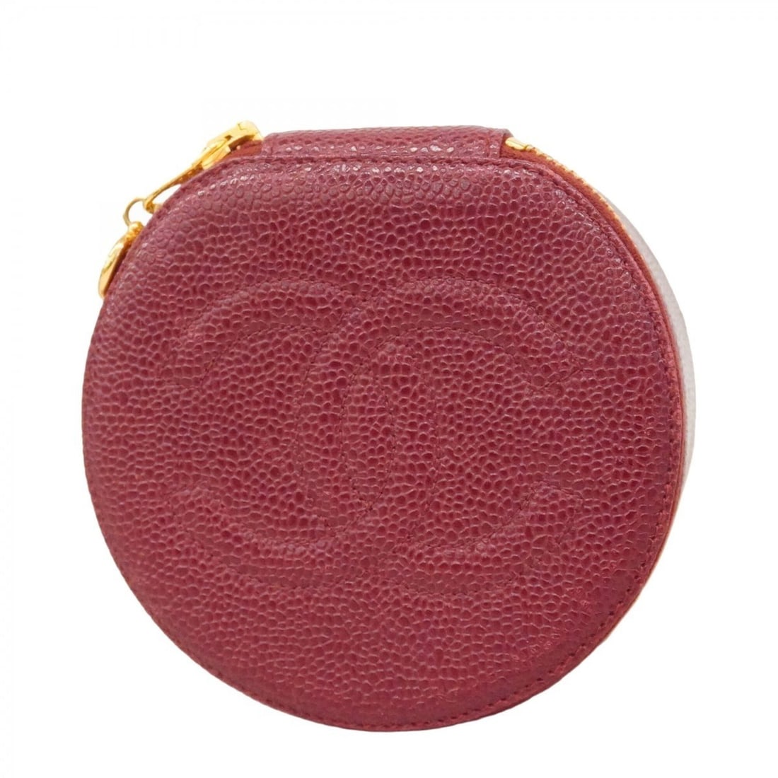 Chanel Bag/Pouch, Caviar Leather, Bordeaux, Women's, P2894354: --- Catalog ---Category: SizeSize (HxWxD): 11.5cm x 12cm x 6.5cm / 4.52'' x 4.72'' x 2.55''Category: DesignType: PouchColor: BordeauxGender: WomenMaterial: Grained Calfskin Hardware Color: GoldCategor