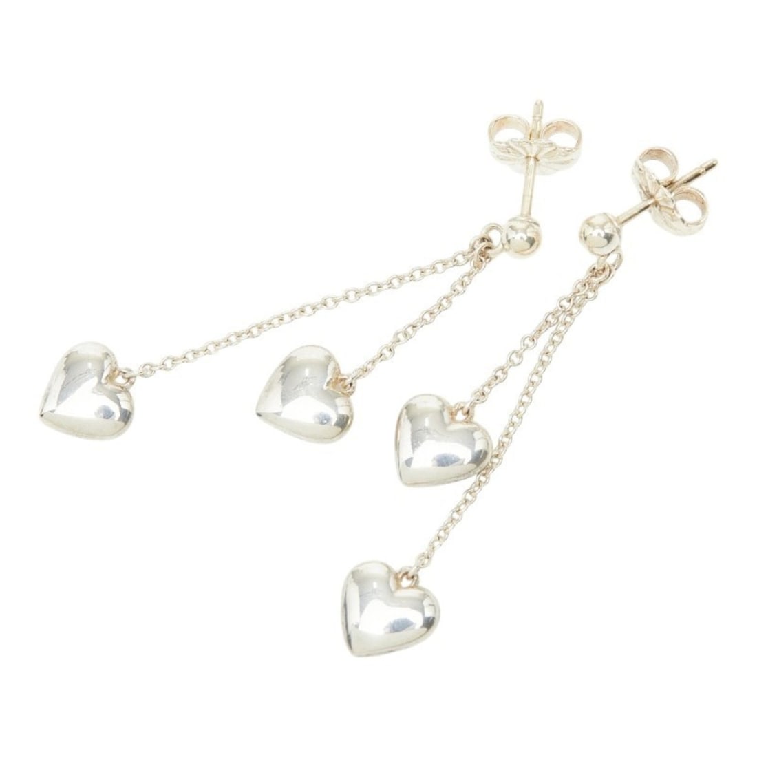 Tiffany & Co. Double Heart Drop Swing Earrings, SV925 Silver, Women's.: --- Catalog ---Category: SizeSize (HxWxD): 38.40mm x 7.50mm / 1.51'' x 0.30''Category: DesignType: Drop earringsColor: SilverGender: WomenMaterial: Silver 925Category: GeneralBrand: Tiffany--- Item Li
