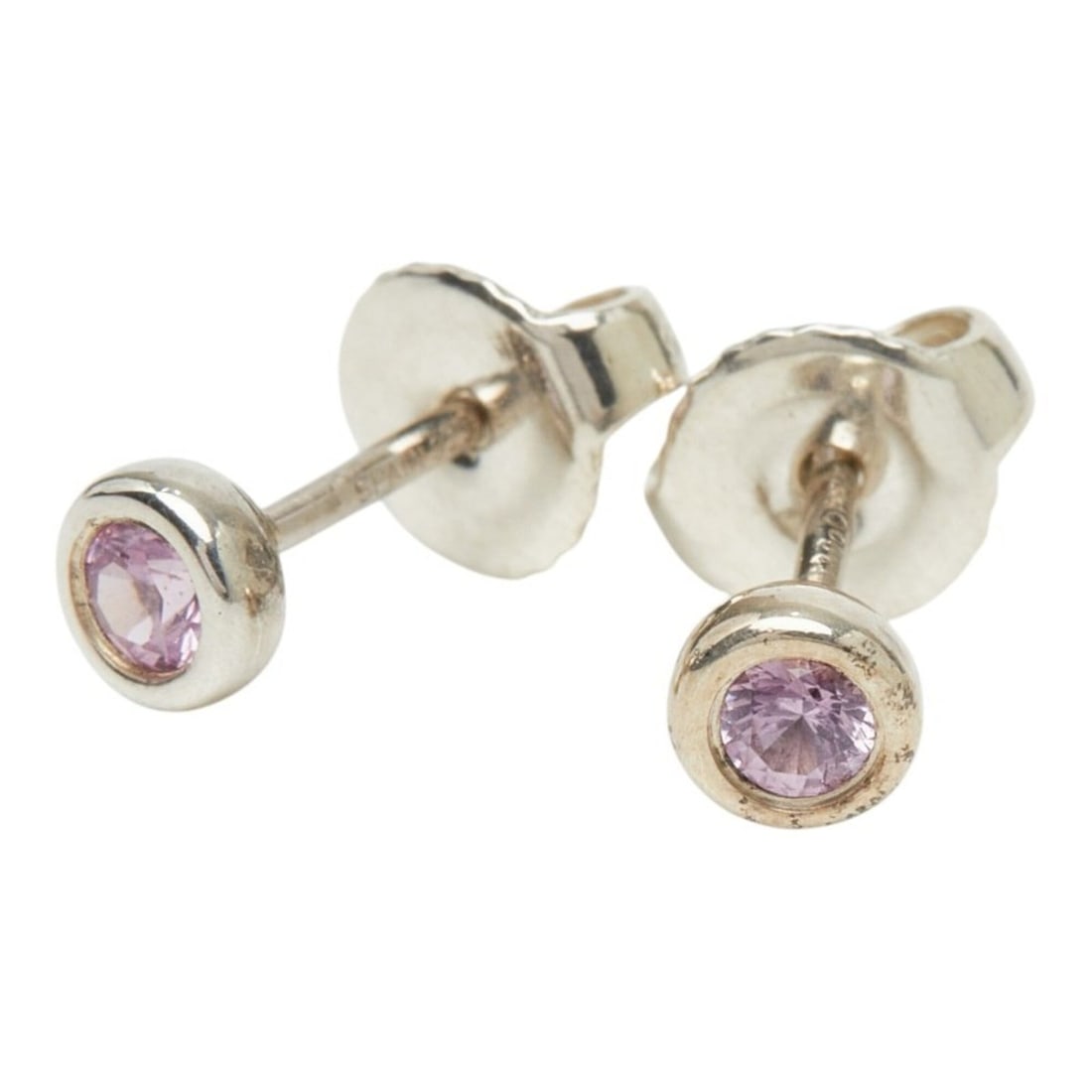 Tiffany & Co. SV925 Silver Pink Sapphire Color by the Yard Earrings for Women (1 of 6)