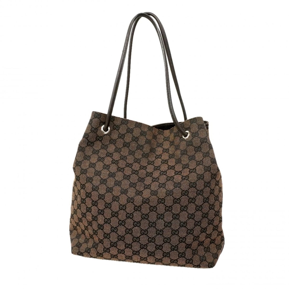 Gucci GG Canvas Tote Bag 257275, Black/Brown, Women's: --- Catalog ---Category: SizeSize (HxWxD): 33.5cm x 30cm x 11cm / 13.18'' x 11.81'' x 4.33''Category: DesignType: Tote bagColor: Black, BrownGender: WomenMaterial: Canvas Hardware Color: SilverCategor