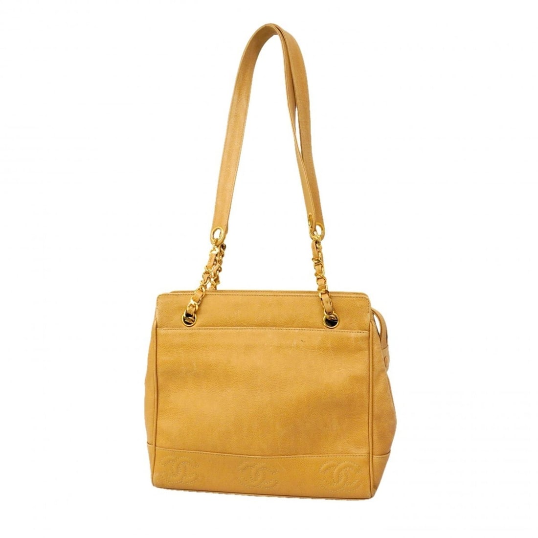 Chanel Triple Coco Shoulder Bag, Caviar Leather, Beige, Women's: --- Catalog ---Category: SizeSize (HxWxD): 25.5cm x 28cm x 8cm / 10.03'' x 11.02'' x 3.14''Category: DesignType: Shoulder bagColor: BeigeGender: WomenMaterial: Grained Calfskin Hardware Color: GoldCat