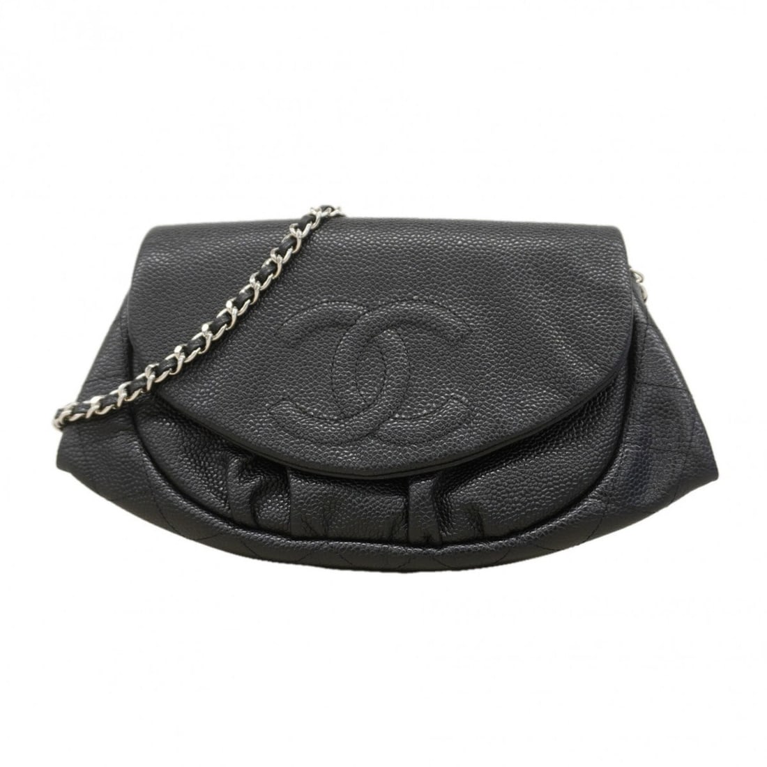 Chanel Shoulder Bag, Chain Shoulder, Caviar Leather, Black, Women's: --- Catalog ---Category: SizeSize (HxWxD): 14.5cm x 25.5cm x 3cm / 5.7'' x 10.03'' x 1.18''Category: DesignType: Shoulder bagColor: BlackGender: WomenMaterial: Grained Calfskin Hardware Color: SilverC