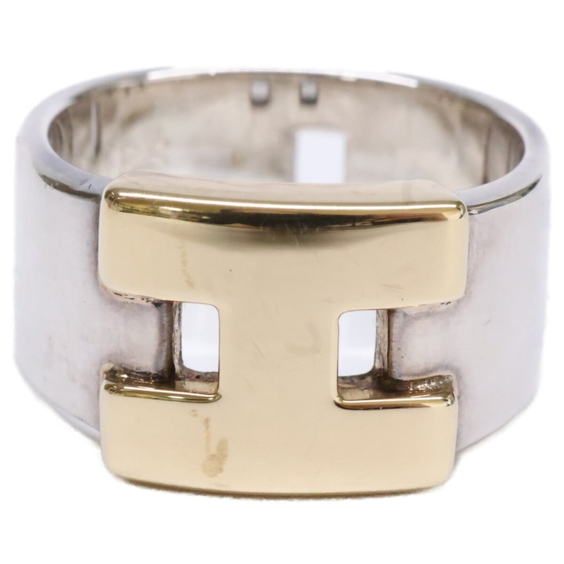 HERMES Hermes Ag925 x Au750 Hercules Ring, Size 50, Silver Yellow Gold, Women's: --- Catalog ---Category: SizeUS Size: 5.5Brand Size: 50Category: DesignType: Band ringColor: Silver, Yellow goldGender: WomenMaterial: Silver 925Category: GeneralBrand: Hermes--- Item List ---Section: