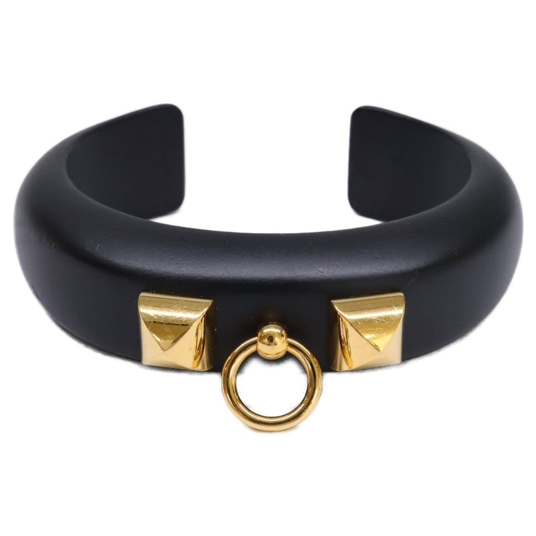 HERMES Collier de Chien Wood Bangle S Black Gold Women's: --- Catalog ---Category: SizeLength: 17cm / 6.69''Category: DesignType: BangleColor: Black, GoldGender: WomenMaterial: WoodCategory: GeneralBrand: Hermes--- Item List ---Section: ConditionRanking: Ran