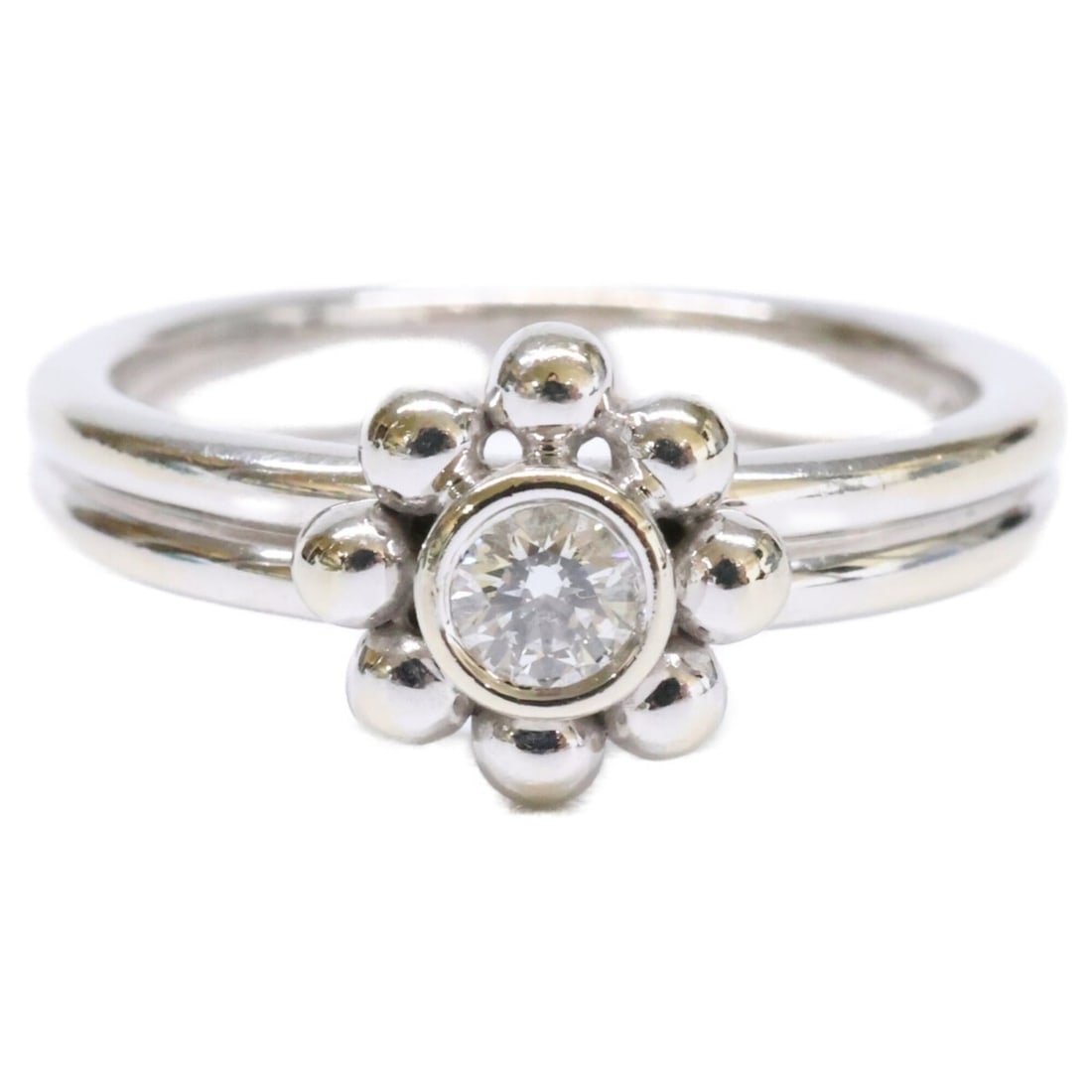 TIFFANY&Co. Tiffany 750WG Ball Flower Diamond Ring, White Gold, Women's Ring: --- Catalog ---Category: SizeJP Size: 10US Size: 5.5Category: DesignType: Band ringColor: White goldStone: DiamondGender: WomenMaterial: White gold (18K)Category: GeneralBrand: Tiffany--- Item List --