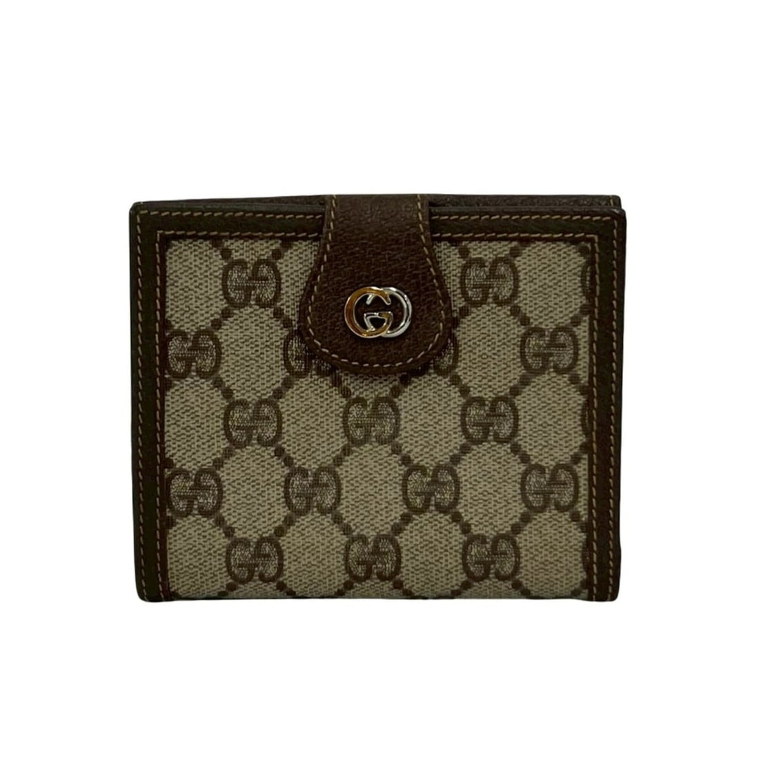 GUCCI Vintage GG Logo Wallet, Canvas and Leather, Brown, 33572 (1 of 10)