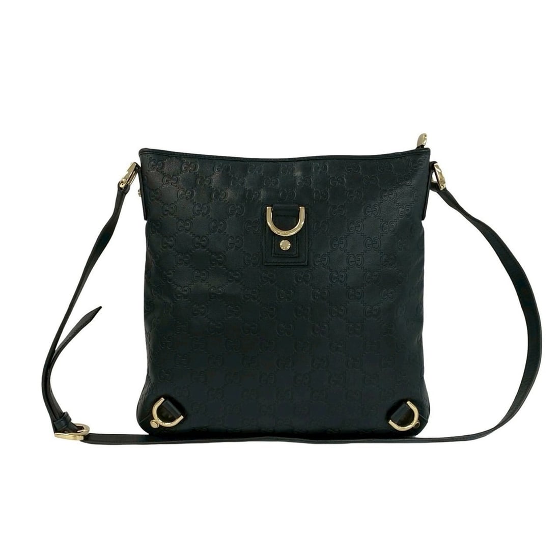 GUCCI Abbey Guccissima GG Logo Leather Crossbody Shoulder Bag Messenger Black 12657: --- Catalog ---Category: SizeSize (HxWxD): 29.5cm x 29.5cm / 11.61'' x 11.61''Category: DesignType: Messenger bag, Shoulder bagColor: BlackGender: WomenMaterial: Leather Category: GeneralBrand: Gucci-