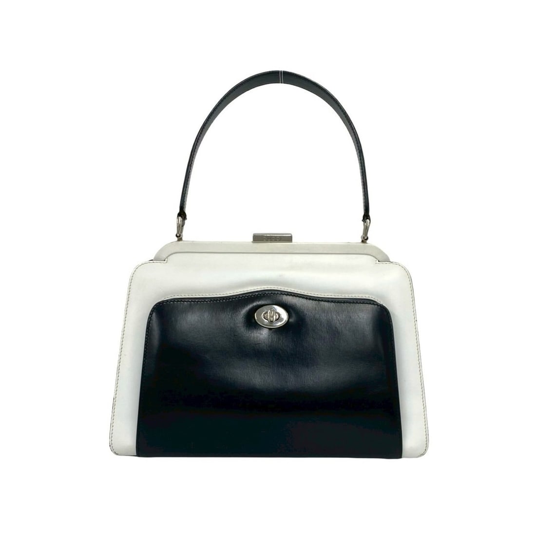 GUCCI Old Gucci Bicolor Logo Hardware Leather Handbag Mini Tote Bag White Black 59228: --- Catalog ---Category: SizeSize (HxWxD): 20cm x 28.5cm x 10cm / 7.87'' x 11.22'' x 3.93''Category: DesignType: Handbag, Tote bagColor: Black, WhiteGender: WomenMaterial: Leather Category: GeneralBra