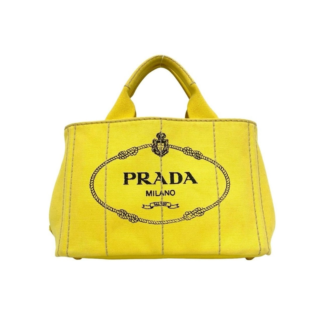 PRADA Canapa 2-way Logo Canvas Shoulder Bag/Handbag/Mini Tote Bag, Yellow, 47951 (1 of 10)