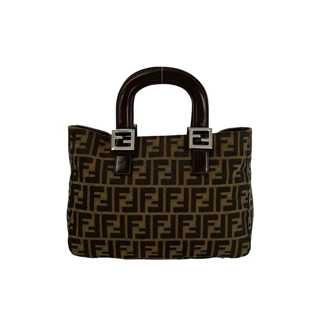 FENDI Vintage Zucca FF Logo Hardware Canvas Leather Genuine Handbag Mini Tote Bag Brown 90350: --- Catalog ---Category: SizeSize (HxWxD): 20cm x 29cm x 11.5cm / 7.87'' x 11.41'' x 4.52''Category: DesignType: Handbag, Tote bagColor: Black, BrownGender: WomenMaterial: Canvas , Leather Category: G