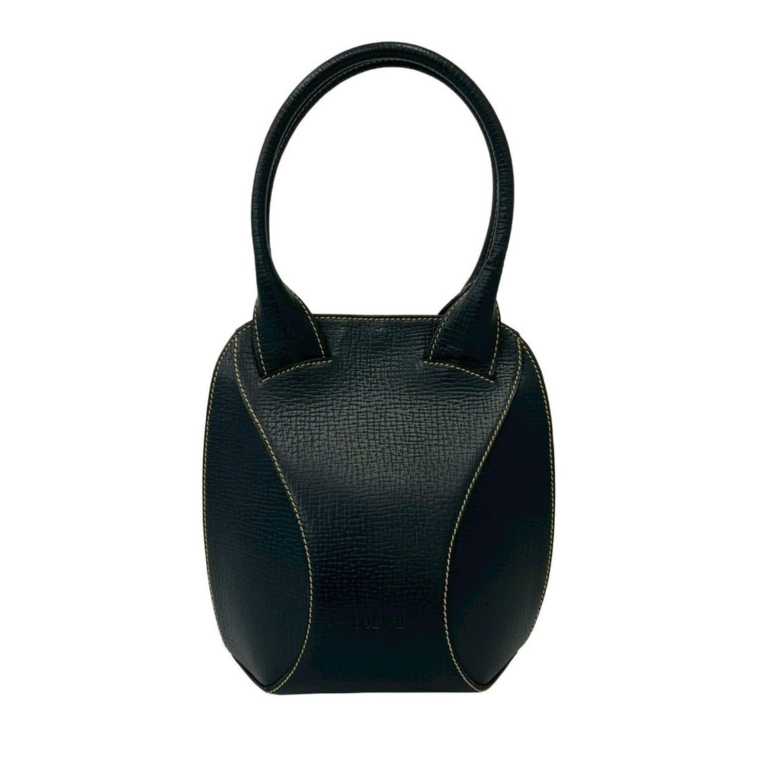 LOEWE Vintage Logo Embossed Leather Handbag Mini Tote Bag Boston Navy Blue 54931: --- Catalog ---Category: SizeSize (HxWxD): 23.5cm x 18.5cm x 12.5cm / 9.25'' x 7.28'' x 4.92''Category: DesignType: Boston bag, Handbag, Tote bagColor: NavyGender: WomenMaterial: Leather Category: Gen