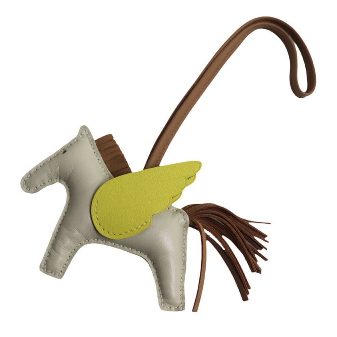 HERMES Rodeo Pegasus PM Bag Charm Keychain White Yellow Brown U Stamp (2022) Women's (1 of 5)