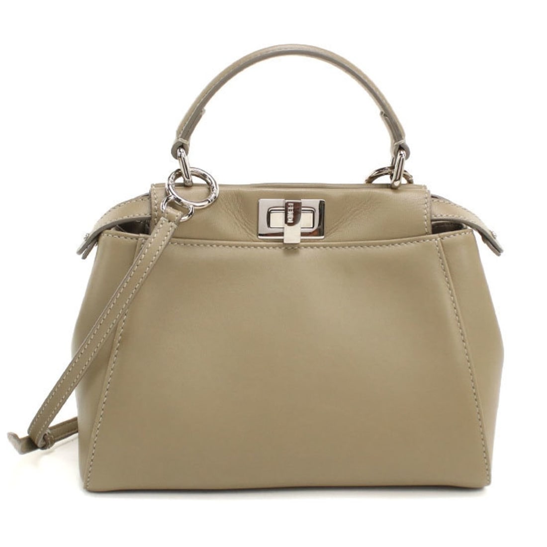 FENDI handbag 8BN244 2WAY Peekaboo Women's Beige: --- Catalog ---Category: SizeSize (HxWxD): 18cm x 23.5cm x 11.5cm / 7.08'' x 9.25'' x 4.52''Category: DesignType: HandbagColor: BeigeGender: WomenMaterial: Leather Hardware Color: SilverLeather/Fur Ty