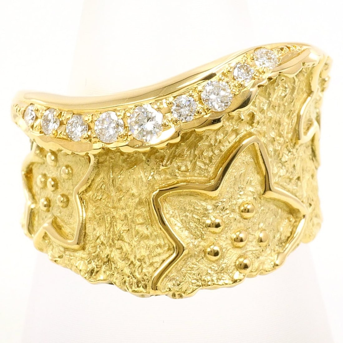 18K (18-karat) Yellow Gold Ring with 0.24ct Diamond, Total Weight 13.0g, Jewelry (1 of 9)