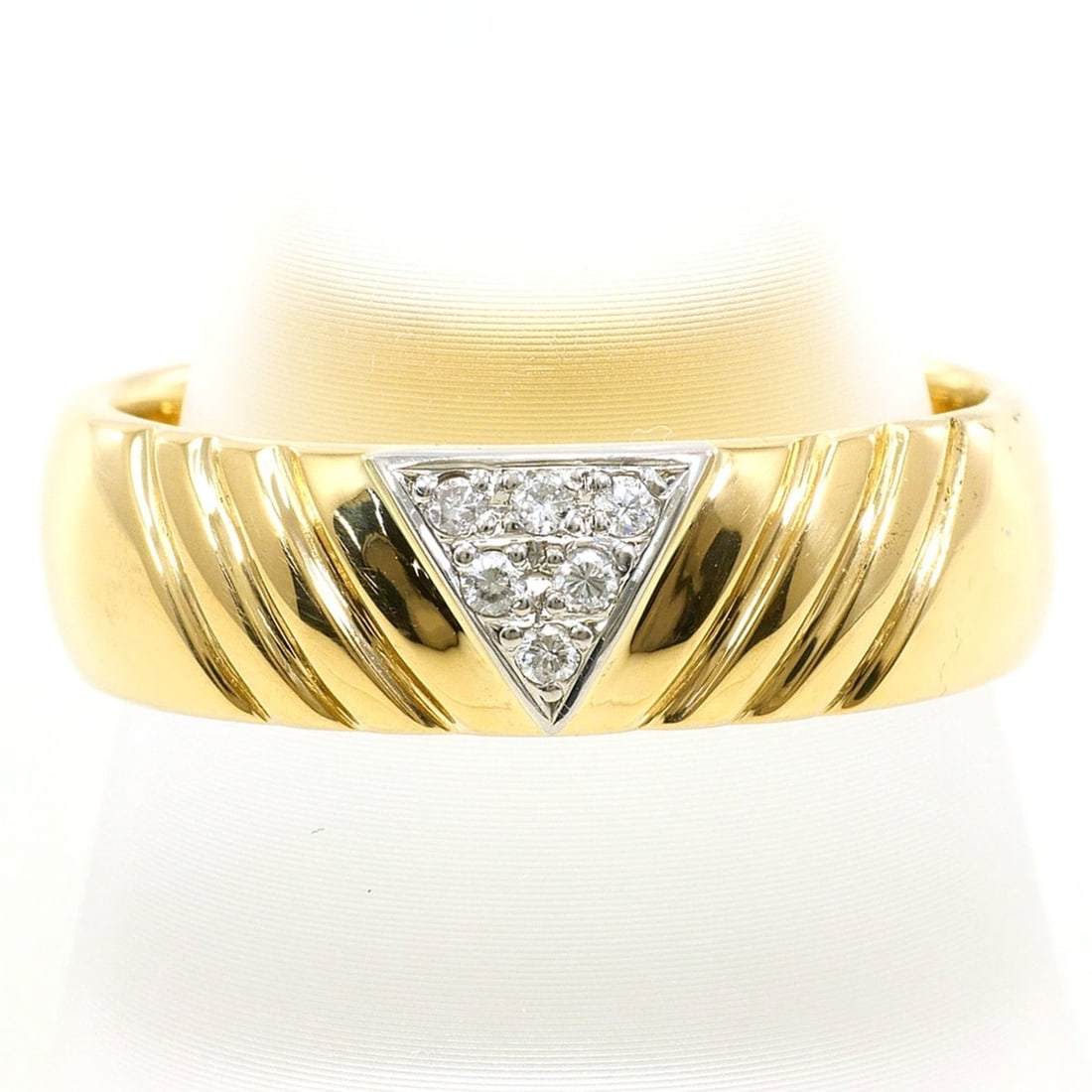PT900 Platinum 18K Yellow Gold Ring with 0.06ct Diamond, Total Weight 9.4g, Jewelry (1 of 9)