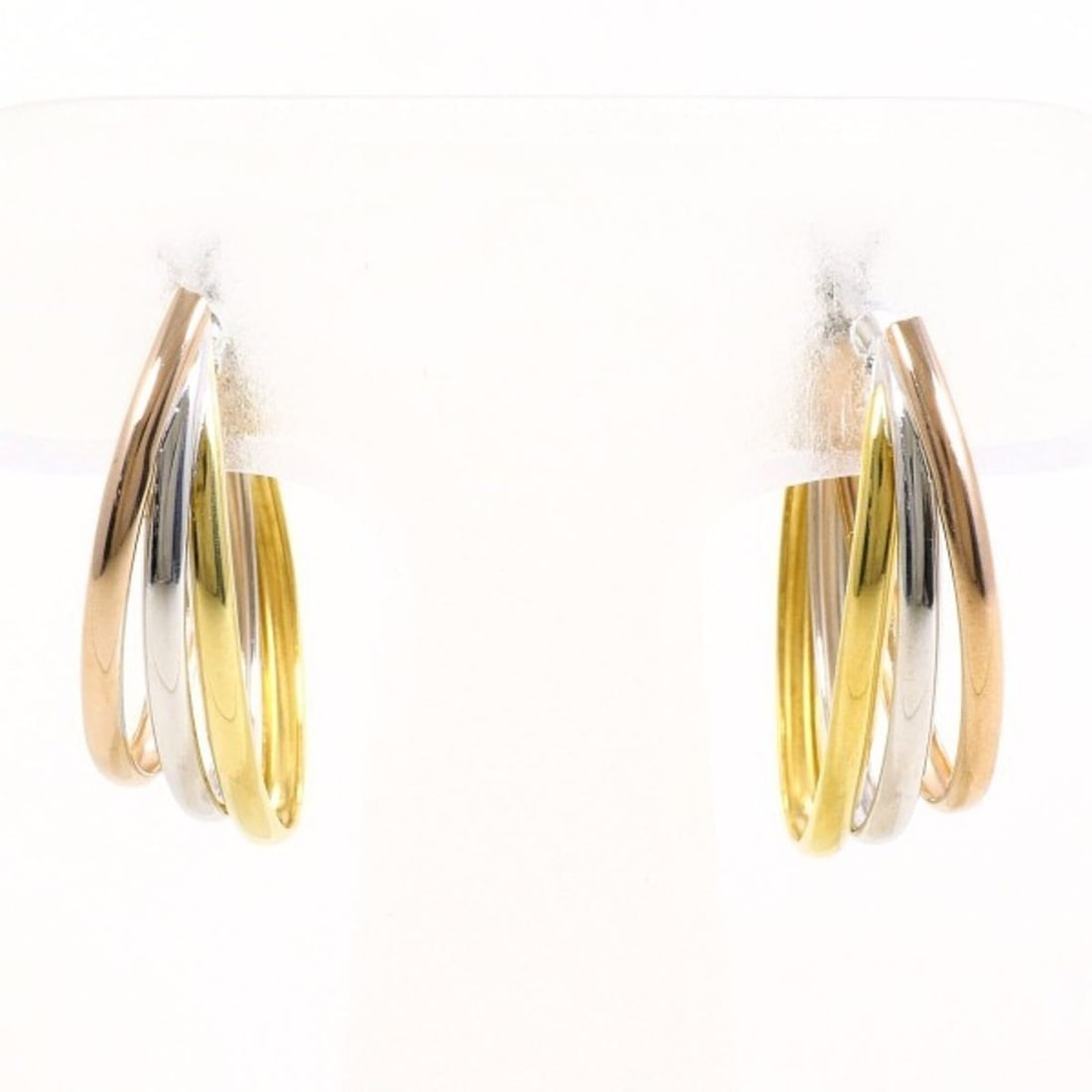 18K (18-karat gold), YG (yellow K14WG (pink earrings, total weight approximately 1.7g, jewelry.: --- Catalog ---Category: SizeWeight: 1.7g / 0.05oz.Category: DesignType: Hoop earringsColor: Pink gold, White gold, Yellow goldMetal: Gold, White GoldGender: WomenMaterial: Pink gold (18K), White gold