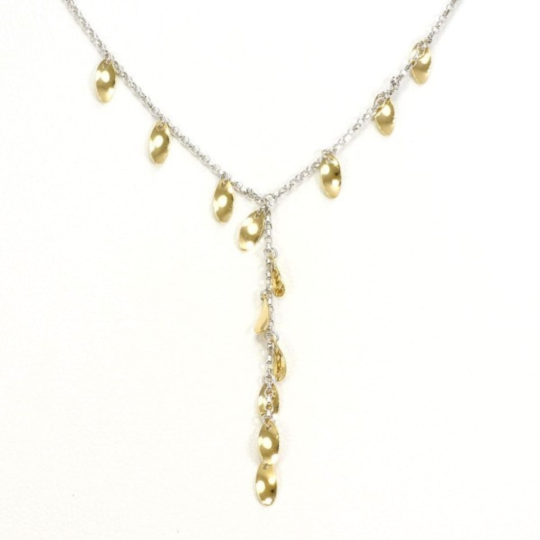 18K (18-karat gold) Yellow Gold (YG) Necklace, Total Weight Approx. 2.1g, 39cm, Jewelry: --- Catalog ---Category: SizeWeight: 2.1g / 0.07oz.Neck Circumference: 39 cm / 15.35''Category: DesignColor: White gold, Yellow goldMetal: Gold, White GoldGender: WomenMaterial: White gold (18K), Yell
