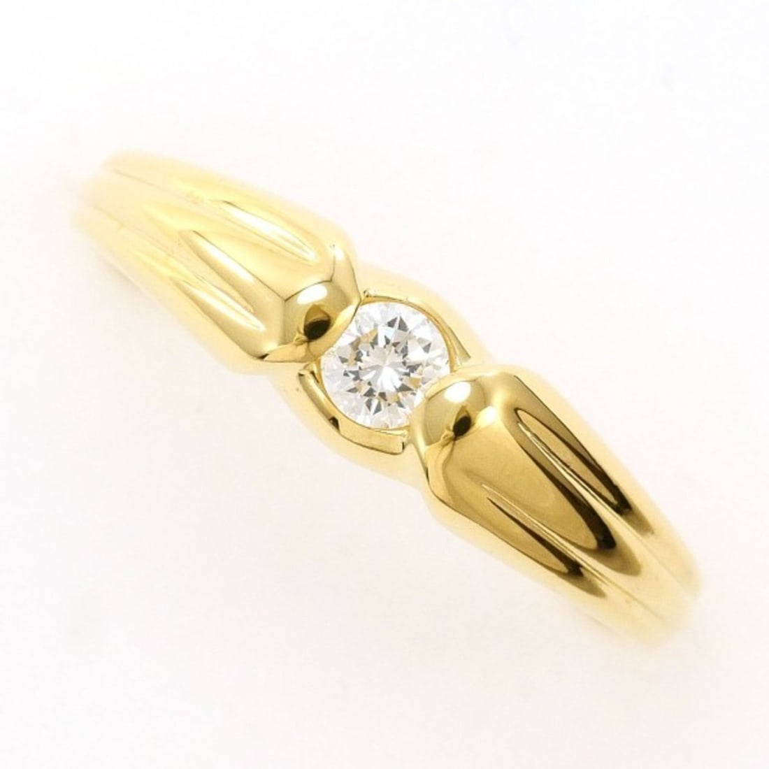 18K (18-karat) Yellow Gold Ring with 0.11ct Diamond, Total Weight Approx. 1.7g, Jewelry (1 of 6)