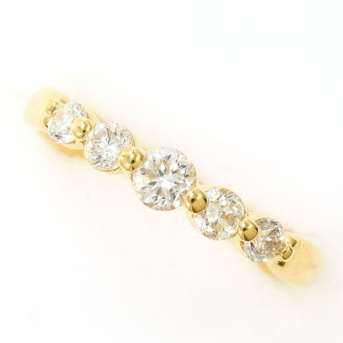18K (18-karat) Yellow Gold Ring with 0.30ct Diamond, Total Weight Approx. 1.6g, Jewelry: --- Catalog ---Category: SizeWidth: 3mm / 0.12''Weight: 1.6g / 0.05oz.JP Size: 2.5US Size: 2Category: DesignType: Band ringColor: Yellow goldMetal: GoldStone: DiamondGender: WomenMaterial: Yellow gold