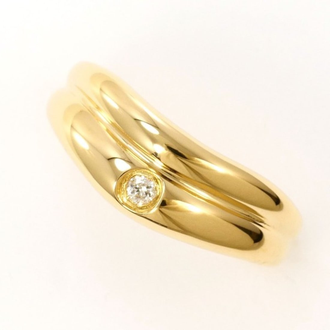 18K (18-karat) Yellow Gold Ring with 0.02mm Diamond, Total Weight Approx. 2.3g, Jewelry: --- Catalog ---Category: SizeWidth: 6mm / 0.24''Weight: 2.3g / 0.08oz.JP Size: 3.5US Size: 2.5Category: DesignType: Band ringColor: Yellow goldMetal: GoldStone: DiamondGender: WomenMaterial: Yellow go