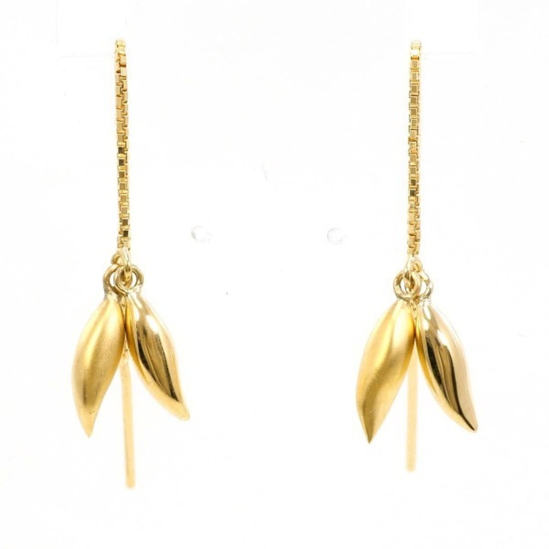 18K (18-karat) Yellow Gold Earrings, Total Weight Approx. 1.0g, Jewelry (1 of 4)