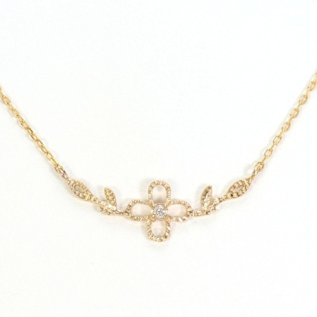 18K (18-karat gold) Pink Gold Necklace with 0.01ct Diamond, Total Weight Approx. 1.0g, 42cm, Jewelry (1 of 5)