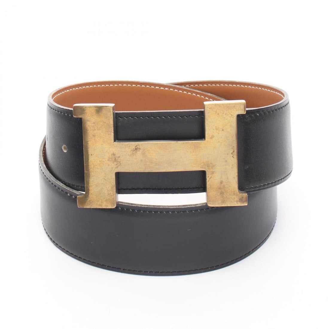Hermes Constance H-belt, belt, clothing, calfskin (cowhide), box calf, women's, black. (1 of 10)