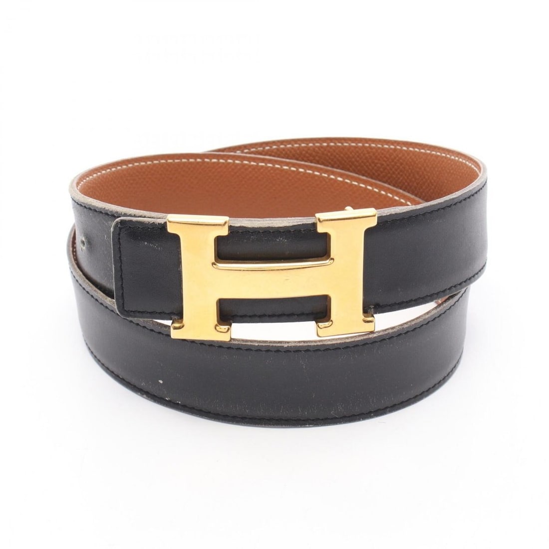 Hermes Constance H-belt, Noir Gold, Reversible Belt, Clothing, Calfskin (Cowhide), Courchevel, Box: --- Catalog ---Category: SizeLength: 72cm - 77cm / 28.34'' - 30.31''Category: DesignType: Standard beltColor: Black, BrownGender: WomenMaterial (Strap): Leather Category: GeneralBrand: Hermes--- Item 