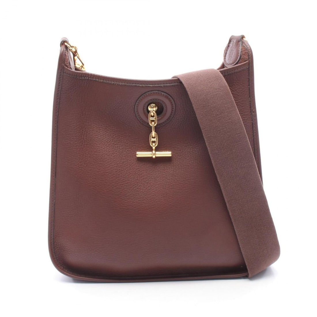 Hermes Vespa PM Shoulder Bag/Handbag, Leather, Togo Women's, Brown, 030237CC (1 of 9)