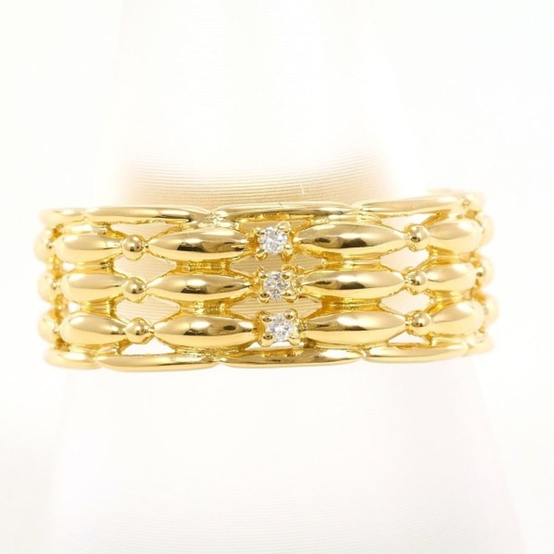18K (18-karat) Yellow Gold Ring with 0.02mm Diamond, Total Weight Approx. 4.7g, Jewelry (1 of 9)