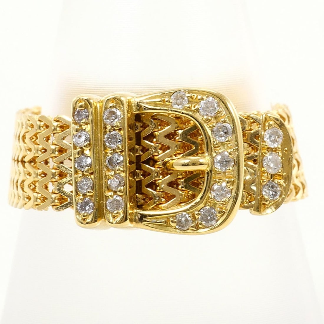 18K (18-karat) Yellow Gold Ring with 0.15ct Diamond, Total Weight 4.8g, Jewelry (1 of 8)