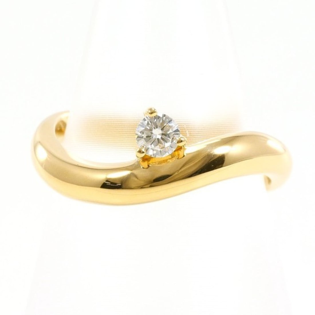 18K (18-karat) Yellow Gold Ring with 0.12ct Diamond, Total Weight Approx. 3.7g, Jewelry (1 of 9)