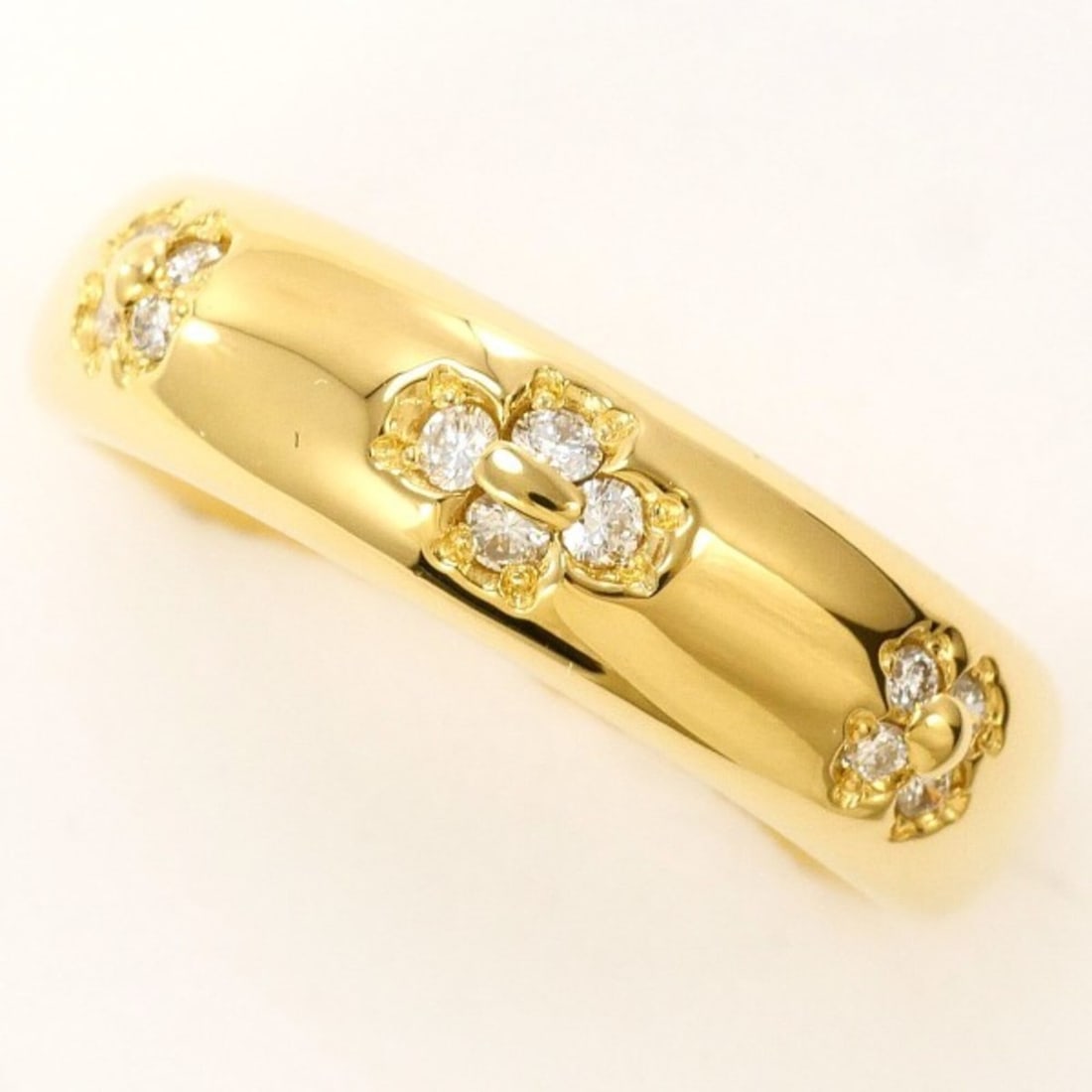 18K (18-karat) Yellow Gold Ring with 0.10ct Diamond, Total Weight Approx. 4.8g, Jewelry (1 of 9)