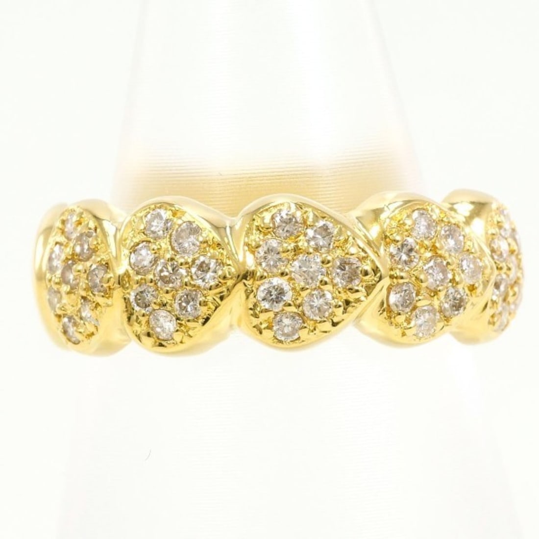 18K (18-karat) Yellow Gold Ring with 0.38g Diamond, Total Weight Approx. 4.2g, Jewelry: --- Catalog ---Category: SizeWidth: 6mm / 0.24''Weight: 4.2g / 0.14oz.JP Size: 8US Size: 4.5Category: DesignType: Band ringColor: Yellow goldMetal: GoldStone: DiamondGender: WomenMaterial: Yellow gold