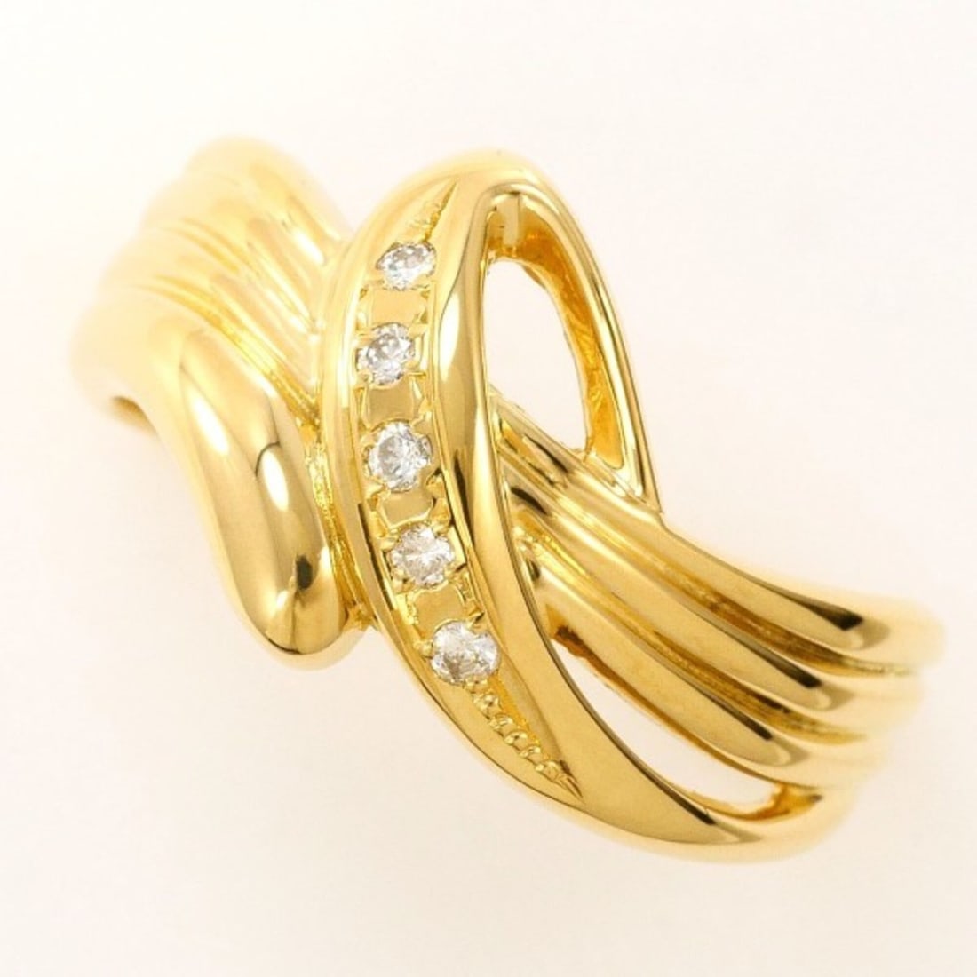 18K (18-karat) Yellow Gold Ring with 0.05mm Diamond, Total Weight Approx. 4.3g, Jewelry (1 of 9)