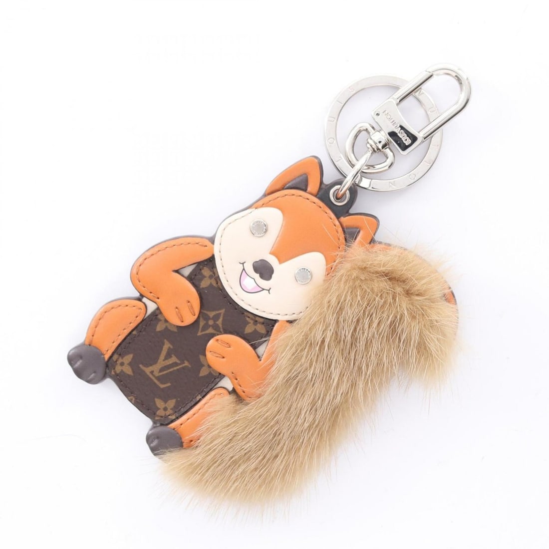 Louis Vuitton Portefeuille Square Monogram Keychain Accessory Leather Fur Women's Brown/Beige M00345: --- Catalog ---Category: SizeSize (HxWxD): 15.5cm x 8cm / 6.1'' x 3.14''Category: DesignType: KeyringColor: Beige, BrownGender: WomenMaterial: Leather, MonogramCategory: GeneralMPN: M00345Brand: Louis