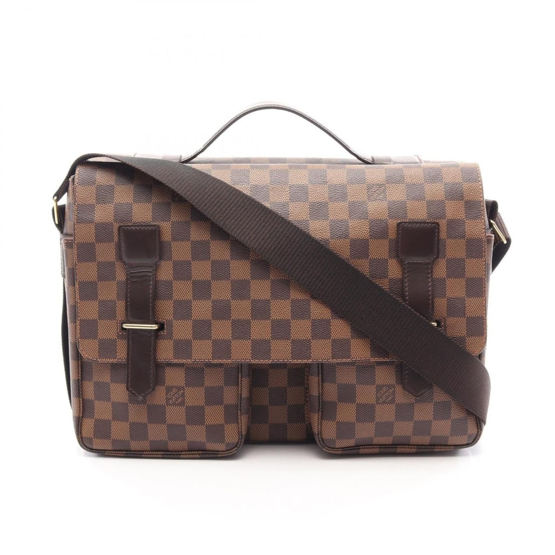 Louis Vuitton Broadway Damier Ebene Shoulder Bag/Handbag, Coated Canvas and Leather, Pattern,: --- Catalog ---Category: SizeSize (HxWxD): 24cm x 35cm x 9cm / 9.44'' x 13.77'' x 3.54''Category: DesignType: Handbag, Shoulder bagColor: Brown, EbeneGender: Men,WomenMaterial: Coated canvas , Leather