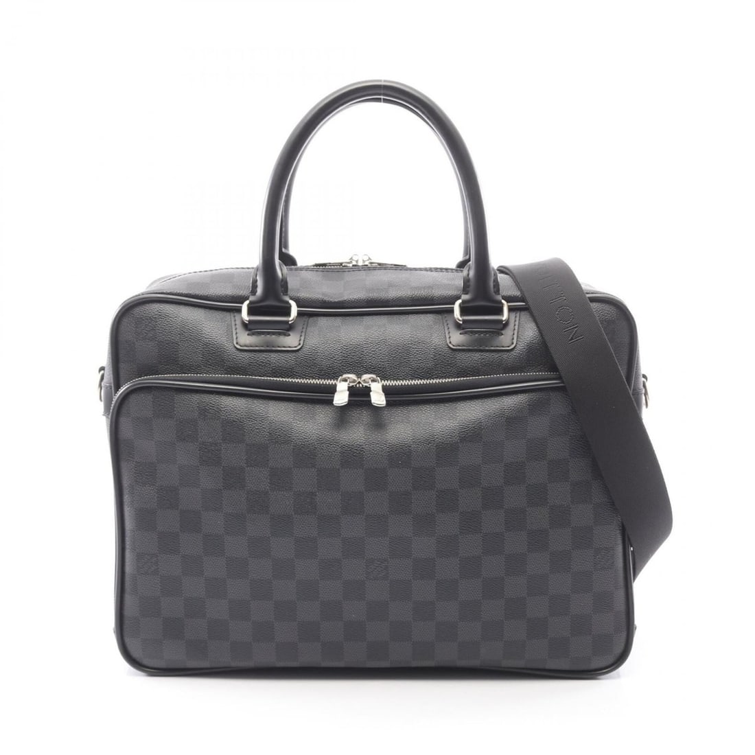 Louis Vuitton Icare Damier Graphite Briefcase, 2-Way Business Bag/Handbag, Coated Canvas and: --- Catalog ---Category: SizeSize (HxWxD): 28cm x 38cm x 12cm / 11.02'' x 14.96'' x 4.72''Category: DesignType: Briefcase, HandbagColor: BlackGender: MenMaterial: Damier Graphite , Coated canvas , Lea